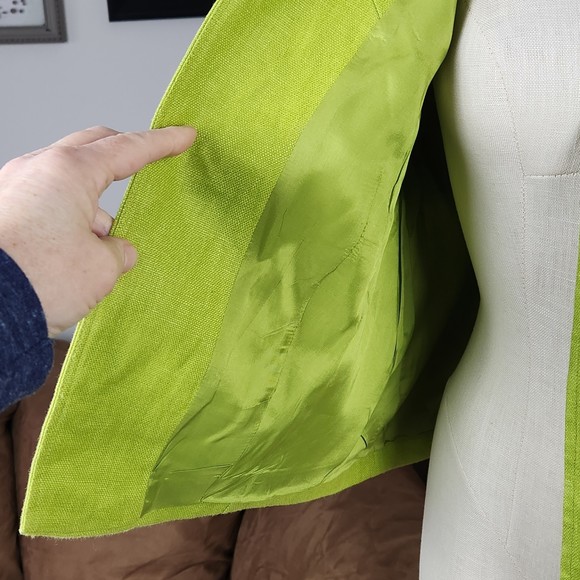 Laura Ashley Linen Blazer Jacket Size Petite M - Picture 3 of 6